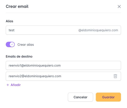 Crear Àlies de Correu