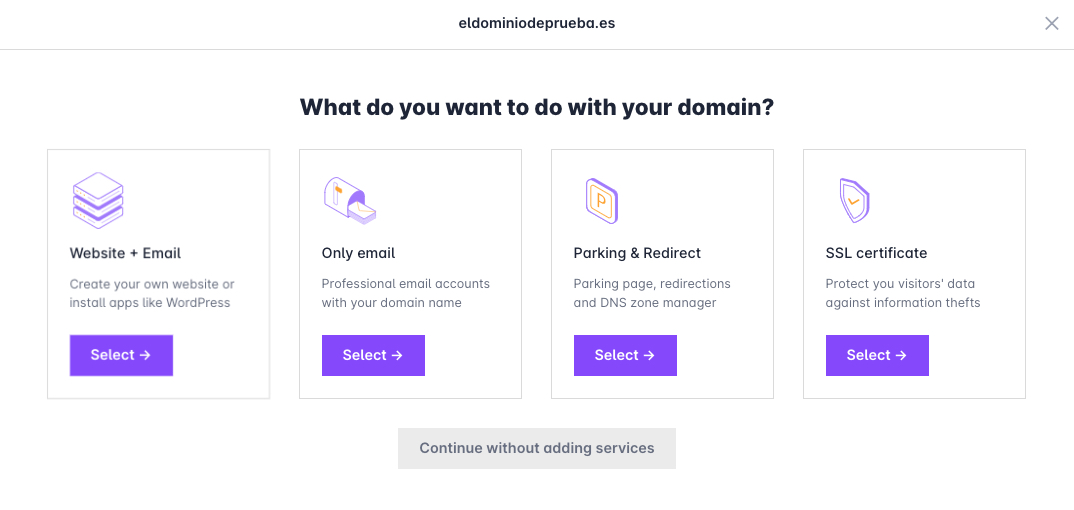 Selecting a hosting