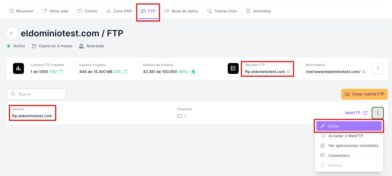 Apartat FTP