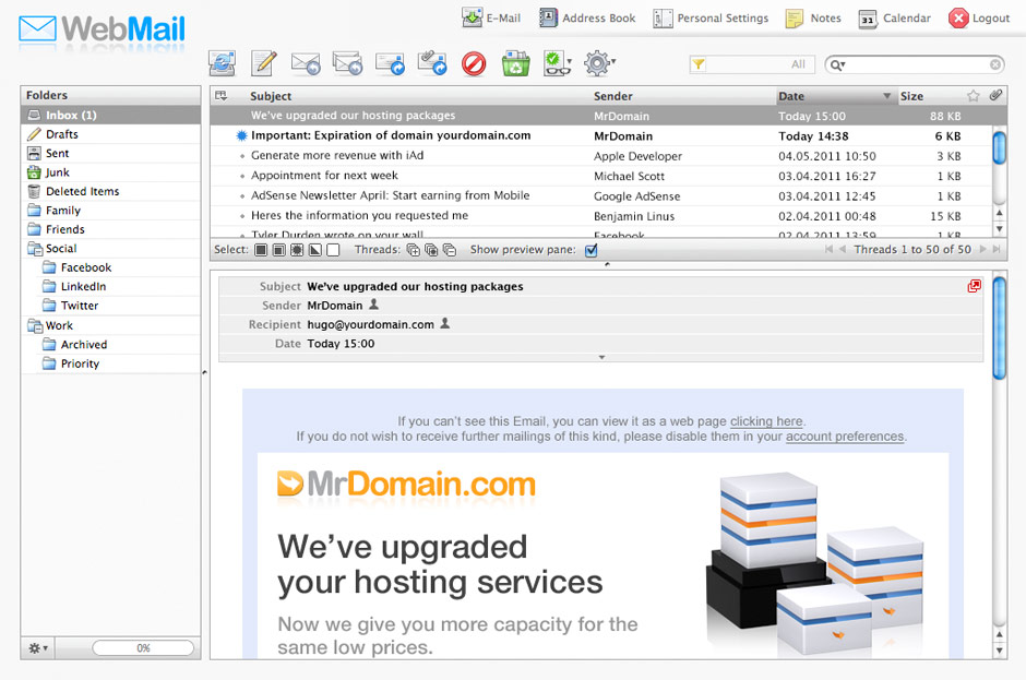 mail Your email everywhere MrDomain